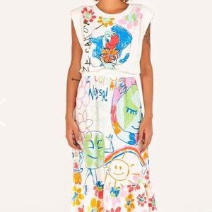 Farm Rio Ze Carioca Midi dress in cotton. Size Medium.